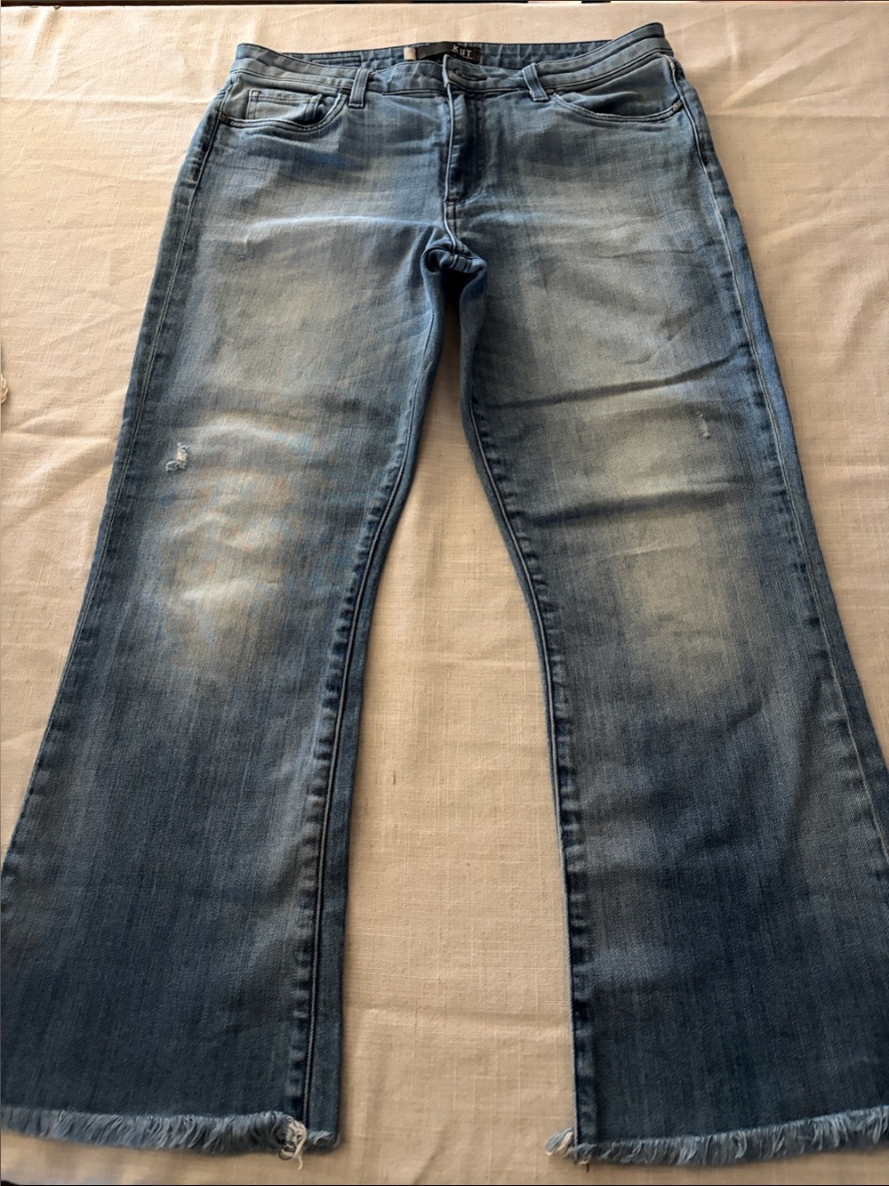 0035-Kut from the Kloth Light Blue Cropped Flare Jeans